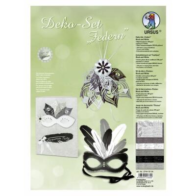 Deko-Set "Federn" Black and White