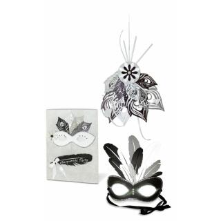 Deko-Set "Federn" Black and White