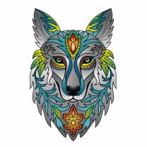 Rainbow Wooden Holz-Puzzle Wolf