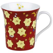Adventskalender als Tasse - 24 Flächen zum Freirubbeln