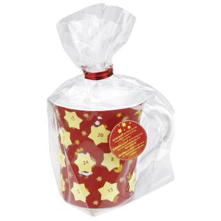 Adventskalender als Tasse - 24 Flächen zum Freirubbeln