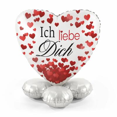 Folienballon 43 cm - Ich liebe Dich - mit Basis