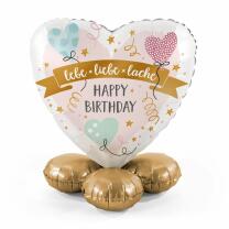 Folienballon lebe - liebe - lache - Happy Birthday - mit...