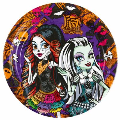 Pappteller Monster High Halloween, 8 Stück