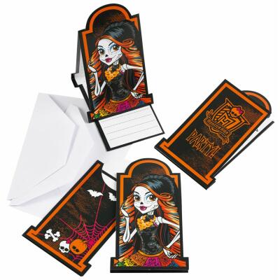 Einladungskarten Monster High Halloween, 6 Stück