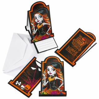 Einladungskarten Monster High Halloween, 6 Stück