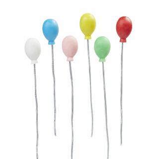 Miniatur Luftballons mit Stäben, 6 Stück