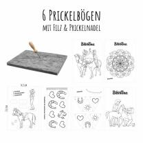 Prickelmotive Bibi & Tina zum Basteln und Ausmalen