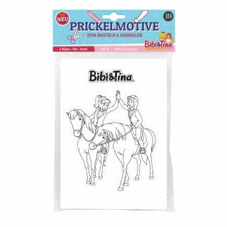 Prickelmotive Bibi & Tina zum Basteln und Ausmalen