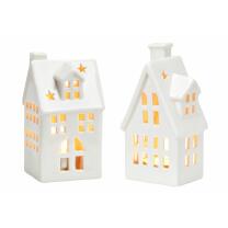 Windlicht Haus aus Porzellan 7 x 14 x 5 cm