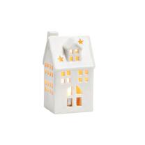 Windlicht Haus aus Porzellan 7 x 14 x 5 cm Haus 1