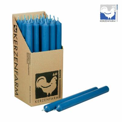Stabkerze 250 x 22 mm - durchgefärbt - Made in Germany 19 petrol 1 Stück