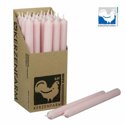 Stabkerze 250 x 22 mm - durchgefärbt - Made in Germany P09 pastellaltrosa 10 Stück