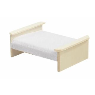 Miniatur Bett - Holz natur - 9 x 7 x 3,5 cm