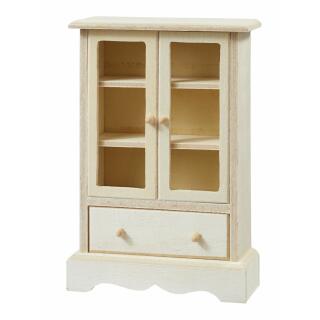 Miniatur Schrank III Vitrine - Holz natur - 7,8 x 3,2 x 11,6 cm