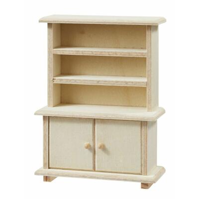 Miniatur Schrank IV Buffetschrank - Holz natur - 8 x 3,1 x 10,1 cm