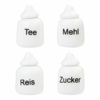 Miniatur Porzellan-Dosen Reis Mehl Tee Zucker