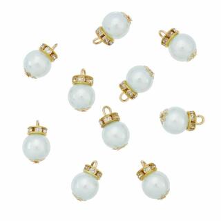 Christbaumkugeln eisblau -  ca.1 cm, 10 Stück
