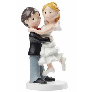 Hochzeitspaar Bräutigam hebt Braut 10 cm (441)
