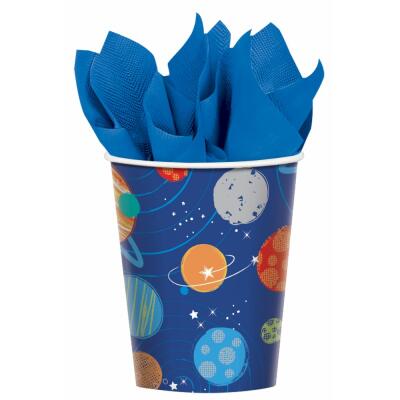Pappbecher Weltraum Rakete - Blast off, 8 Stück