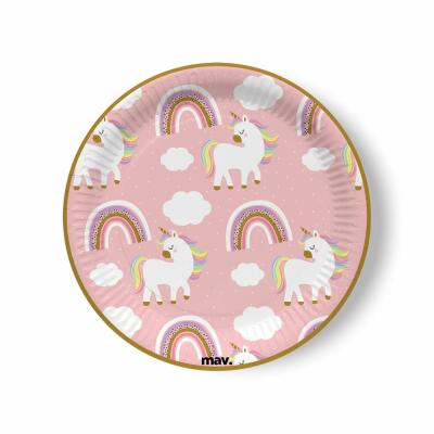 Pappteller - Magical Day - Einhorn - Regenbogen, 8 Stück