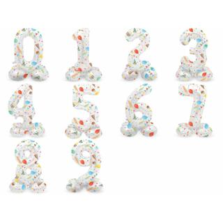 stehender Folienballon Zahl - Joyful Party - Auswahl
