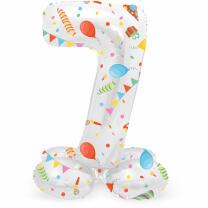 stehender Folienballon Zahl - Joyful Party - Auswahl 7 72 cm