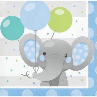 Servietten klein - Bezaubernder Elefant blau16 Stück