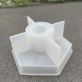 Silikon Gießform Kerzenhalter Sechseck ca. 10,2 x 9 x 4,4 cm (603)
