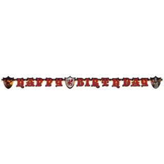 Girlande Happy Birthday - Ritterparty, 8 Stück