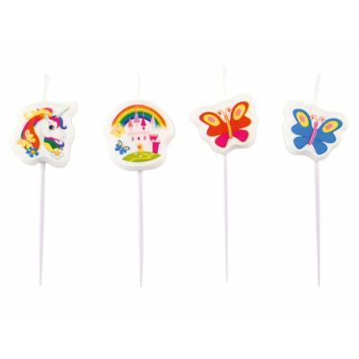 Mini-Figurenkerzen Einhorn (Amscan) , 4 Stück