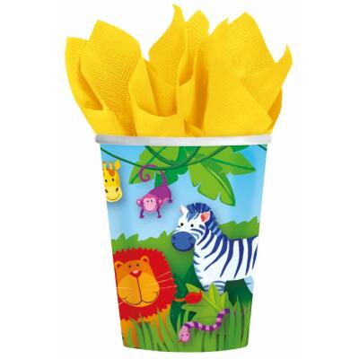 Pappbecher Jungle Animals - Dschungeltiere, 8 Stück
