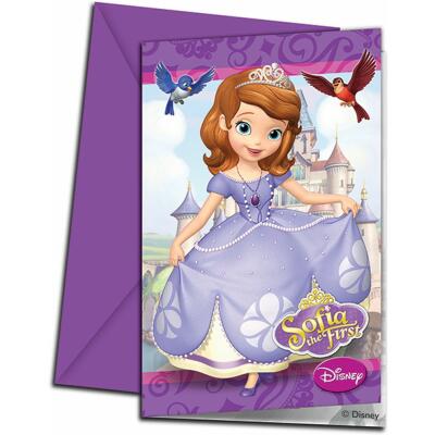 Prinzessin Sofia the First - Einladungskarten, 6 Stück