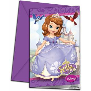 Prinzessin Sofia the First - Einladungskarten, 6 Stück