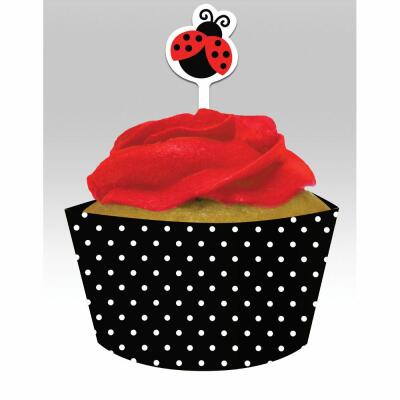 Muffinbanderole und Picker Marienkäfer