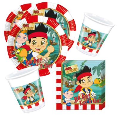 36-tlg. Party-Set - Jake und die Nimmerlandpiraten - yo ho für 8 Kinder