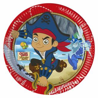 Pappteller - Captain Jake und die Nimmerlandpiraten, 8 Stück
