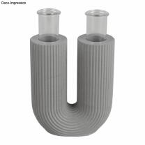 Silikon Gießform Vase U-Form geriffelt