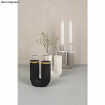 Silikon Gießform Vase U-Form geriffelt