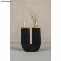 Silikon Gießform Vase U-Form geriffelt