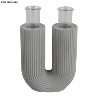 Silikon Gießform Vase U-Form geriffelt