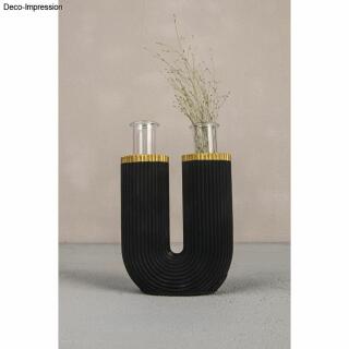 Silikon Gießform Vase U-Form geriffelt