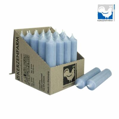 Stabkerze 100 x 22 mm - durchgefärbt - Made in Germany 38 taubenblau 25
