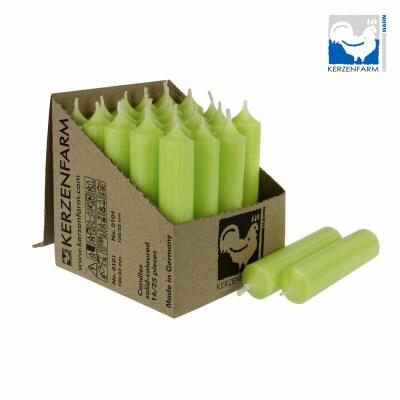 Stabkerze 100 x 22 mm - durchgefärbt - Made in Germany P20 pastellgrün 25