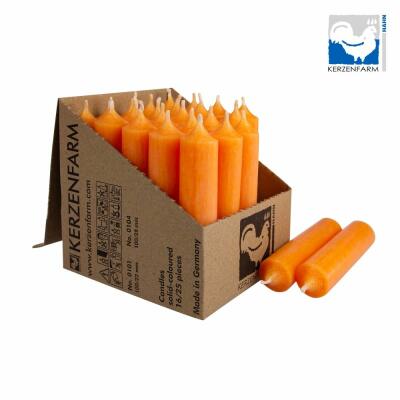 Stabkerze 100 x 22 mm - durchgefärbt - Made in Germany 17 mandarin 25