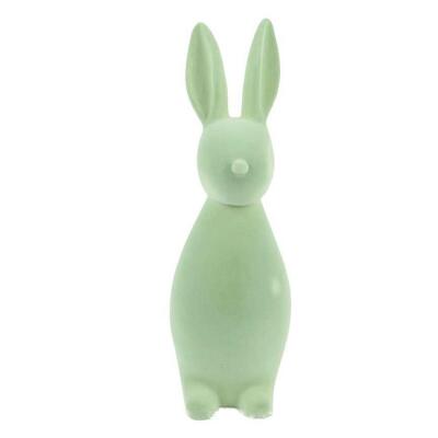 Hase beflockt hellgrün 48 cm