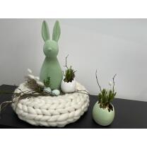 Hase beflockt hellgrün 48 cm