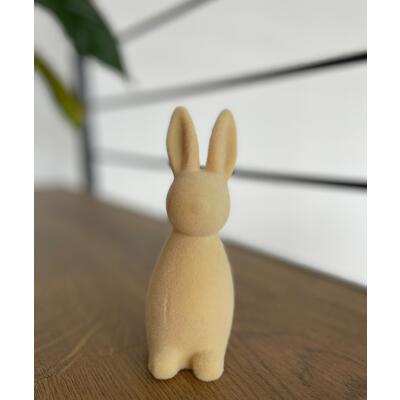 Hase beflockt beige 15 cm
