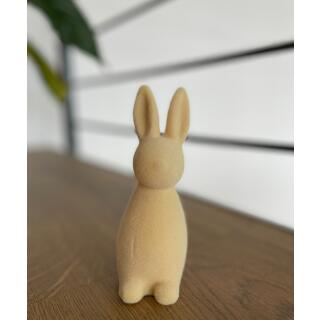Hase beflockt beige 15 cm