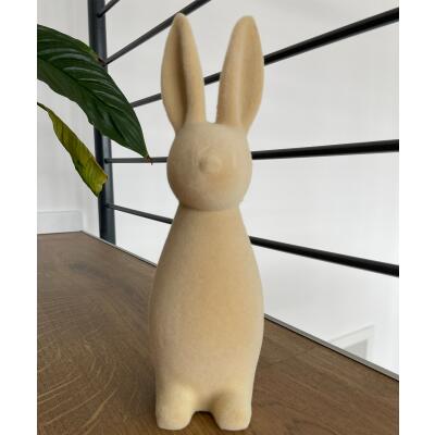 Hase beflockt beige 30 cm